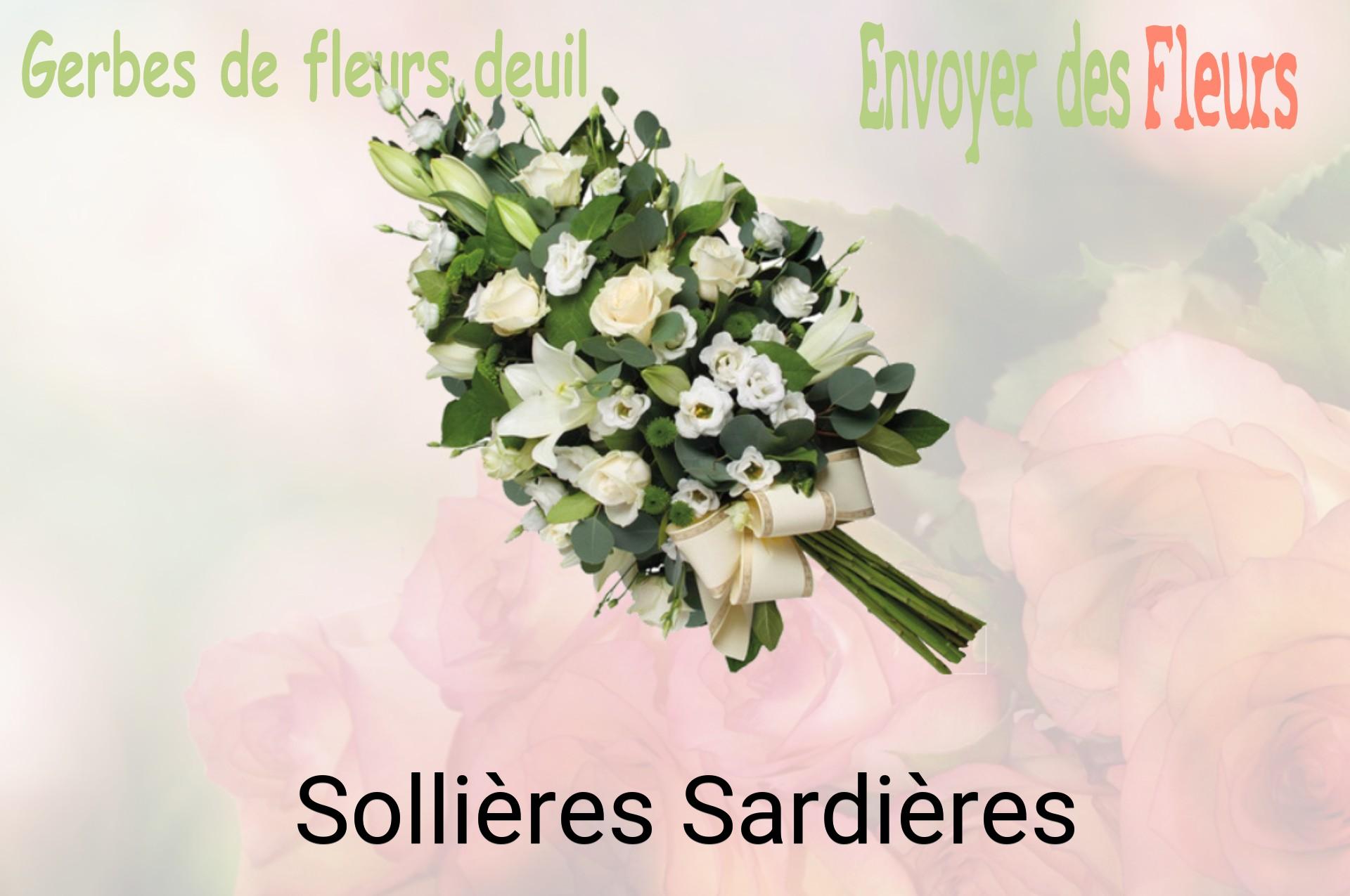 Gerbe de fleurs de deuil livrée à Sollières-Sardières
